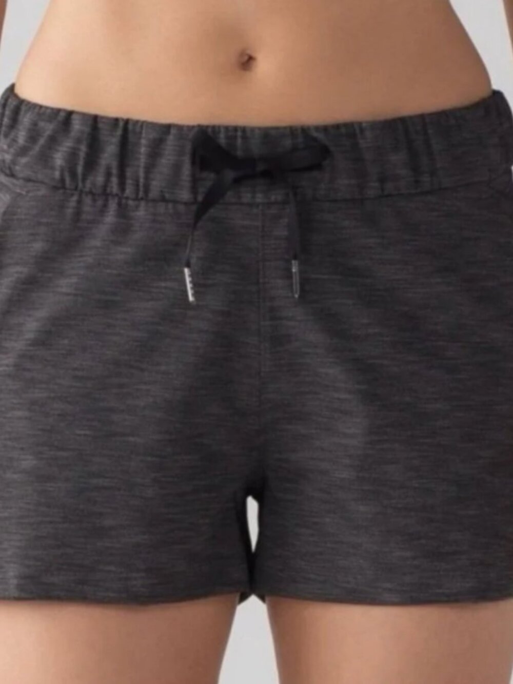 Lululemon Athletica Heathered Charcoal Gray On the Fly Shorts Size 10
